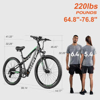 HKM-686099 Powerful 500W Electric Mountain Bike with Full Suspension, 27.5" Wheels, and 9-Speed Gears