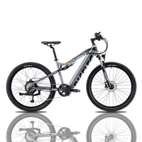 HKM-686099 Powerful 500W Electric Mountain Bike with Full Suspension, 27.5" Wheels, and 9-Speed Gears