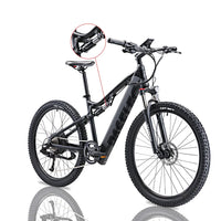 HKM-686099 Powerful 500W Electric Mountain Bike with Full Suspension, 27.5" Wheels, and 9-Speed Gears