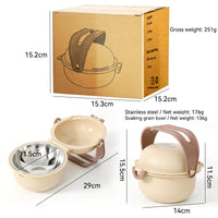 HKM-6861245 Portable Folding Outdoor Dog Feeding and Drinking Bowl - Stainless Steel, Various Colors Available