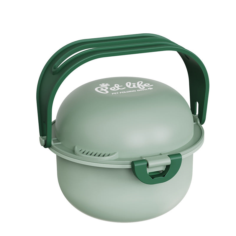 HKM-6861245 Portable Folding Outdoor Dog Feeding and Drinking Bowl - Stainless Steel, Various Colors Available