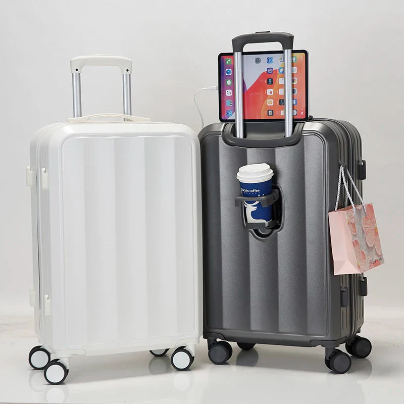 HKM-686163 Stylish and Durable ABS Bayer Carry-on Trolley Luggage Set for Travel