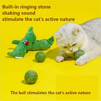 HKM-6862525 Bite-Resistant Sisal Toy Ball for Cats - Pea Pod Design with Storage