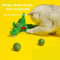 HKM-6862525 Bite-Resistant Sisal Toy Ball for Cats - Pea Pod Design with Storage
