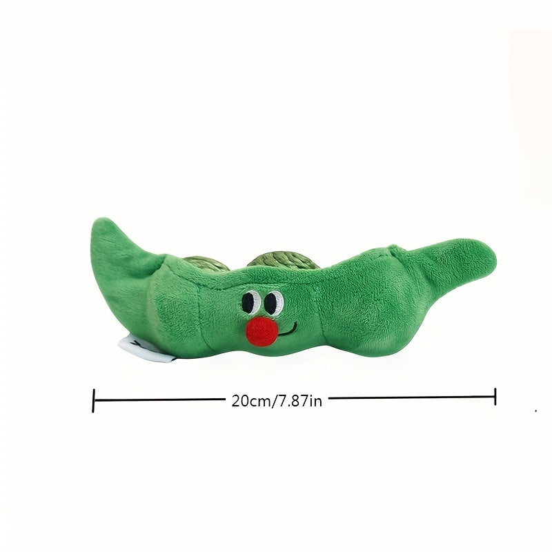 HKM-6862525 Bite-Resistant Sisal Toy Ball for Cats - Pea Pod Design with Storage