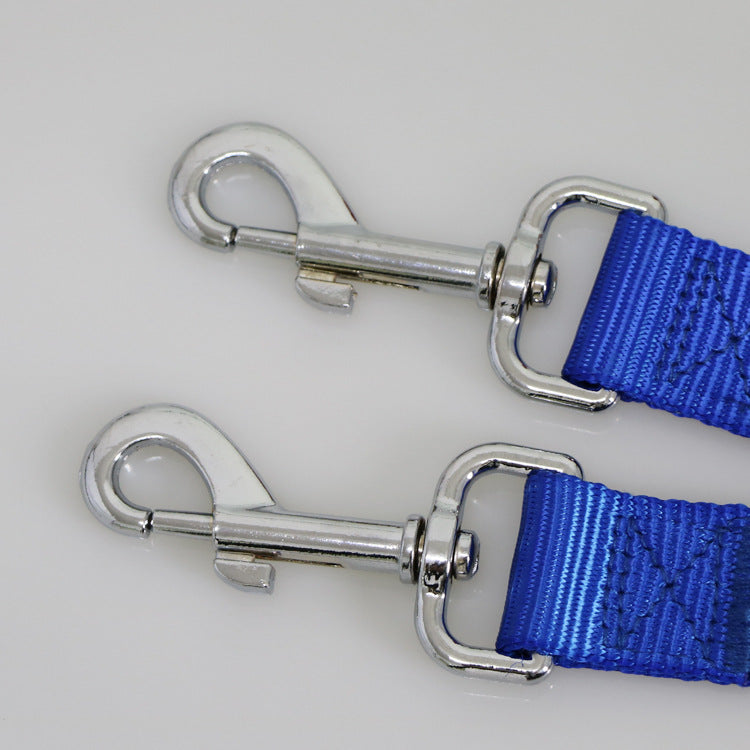HKM-6864829 Double-Headed Pet Traction Leash - Durable Nylon with Metal Hook - Available in Multiple Colors