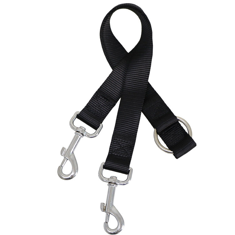 HKM-6864829 Double-Headed Pet Traction Leash - Durable Nylon with Metal Hook - Available in Multiple Colors