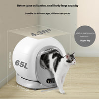 HKM-6865085 Smart Automatic Cat Litter Box with Deodorizing Feature - 9L Capacity, ABS Plastic, 18W Power