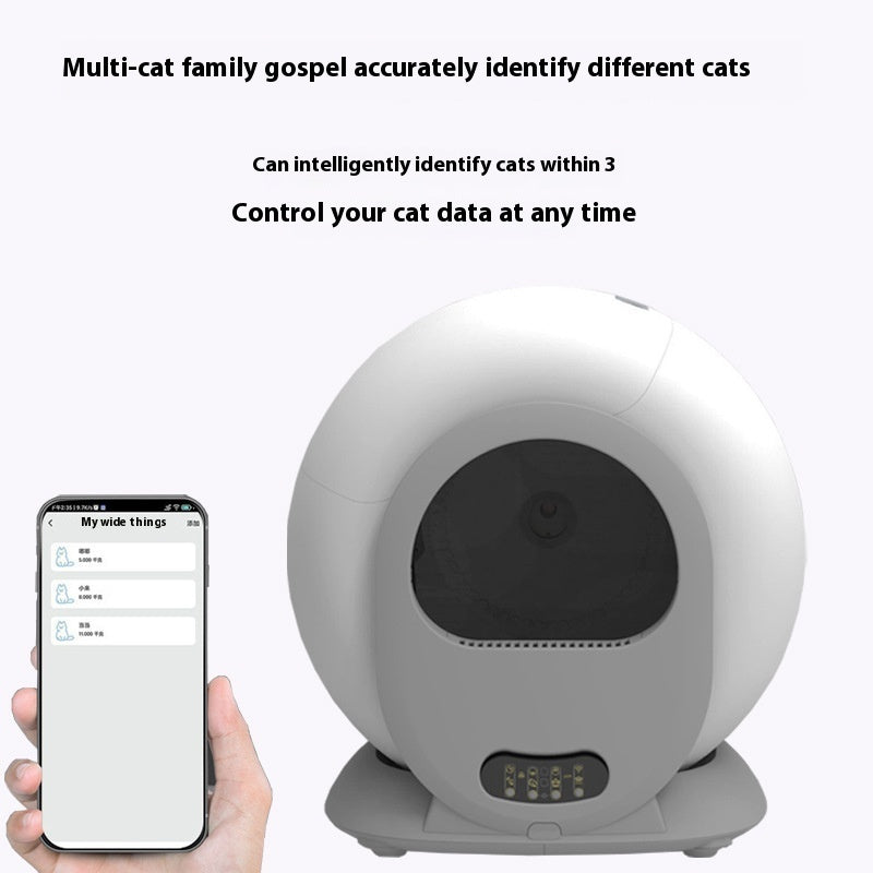 HKM-6865085 Smart Automatic Cat Litter Box with Deodorizing Feature - 9L Capacity, ABS Plastic, 18W Power