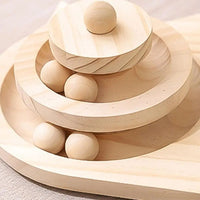 HKM-6865853 Cat Mushroom Scratching Post with Rotating Wooden Balls and Sisal Rope for Interactive Play and Climbing