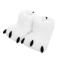HKM-686611 Cozy Plush Paw Slippers for Men and Women - Funny Animal Winter Indoor Shoes