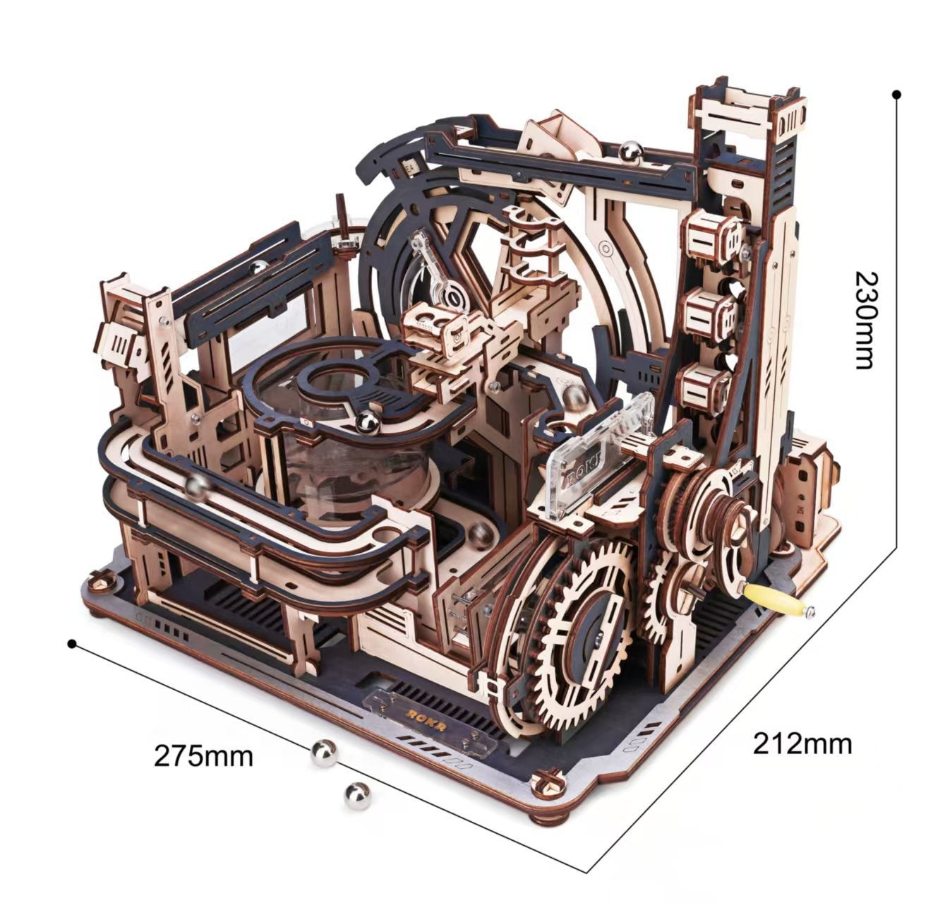 HKM-686611 Hand-Cranked Wooden Film Projector - Mechanical 3D Puzzle for Ages 15 and Up