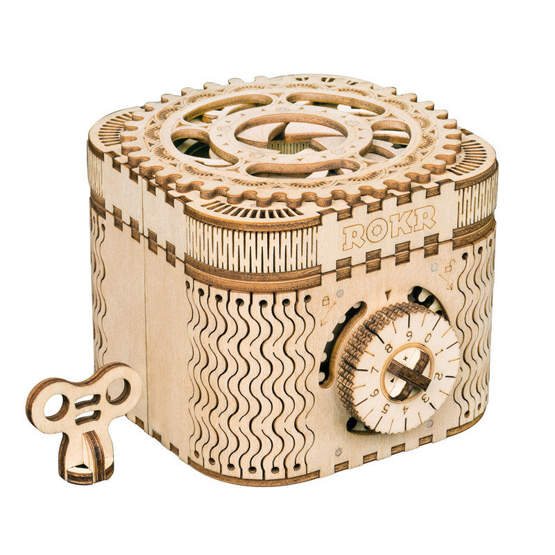 HKM-686611 Hand-Cranked Wooden Film Projector - Mechanical 3D Puzzle for Ages 15 and Up
