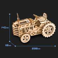 HKM-686611 Hand-Cranked Wooden Film Projector - Mechanical 3D Puzzle for Ages 15 and Up