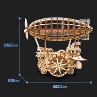 HKM-686611 Hand-Cranked Wooden Film Projector - Mechanical 3D Puzzle for Ages 15 and Up
