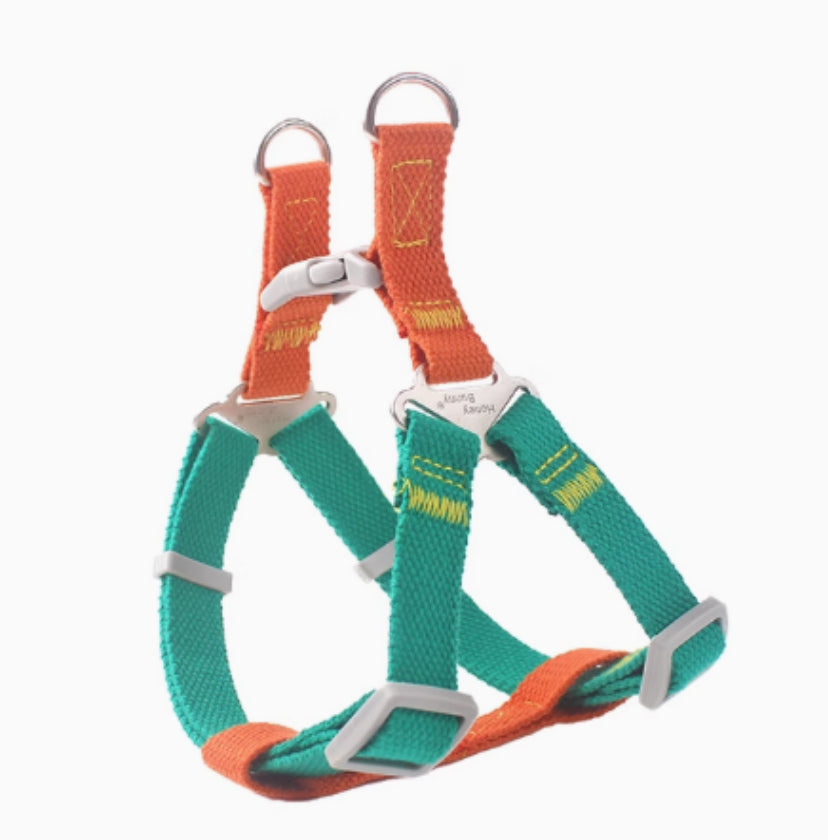 HKM-6866493 Contrast Color Vest-style Chest-back Traction Dog Leash for Pet Safety and Control
