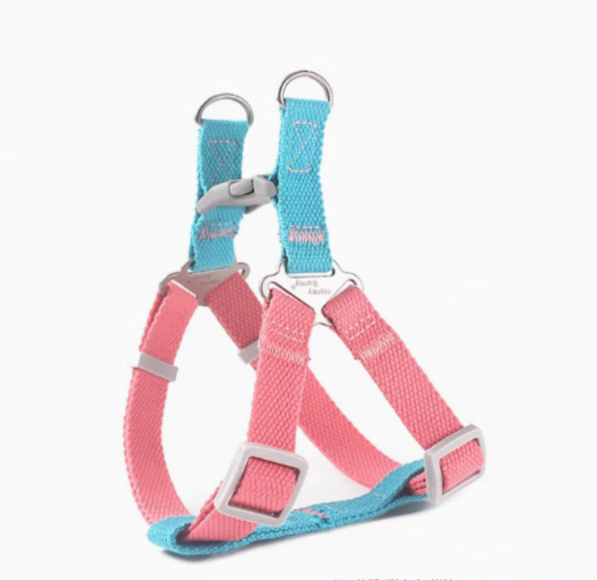 HKM-6866493 Contrast Color Vest-style Chest-back Traction Dog Leash for Pet Safety and Control