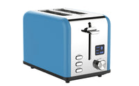 HKM-686675 Stainless Steel 2-Slice Toaster with Automatic Pop-Up and Reheat/Defrost Functions