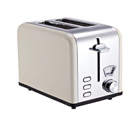 HKM-686675 Stainless Steel 2-Slice Toaster with Automatic Pop-Up and Reheat/Defrost Functions