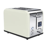 HKM-686675 Stainless Steel 2-Slice Toaster with Automatic Pop-Up and Reheat/Defrost Functions