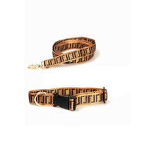 HKM-6867005 Dog Leash and Collar Set - Polyester with Letter Pattern, Available in Various Sizes