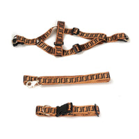 HKM-6867005 Dog Leash and Collar Set - Polyester with Letter Pattern, Available in Various Sizes
