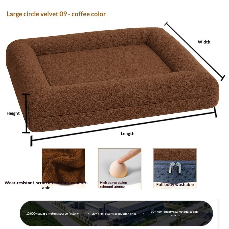HKM-6869053 Extra-Thick Removable and Washable All-Season Dog Sofa Bed with Plush Sleeping Mat