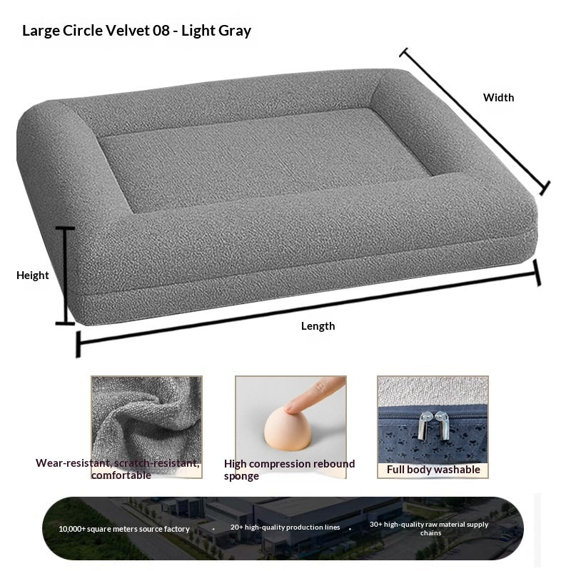 HKM-6869053 Extra-Thick Removable and Washable All-Season Dog Sofa Bed with Plush Sleeping Mat