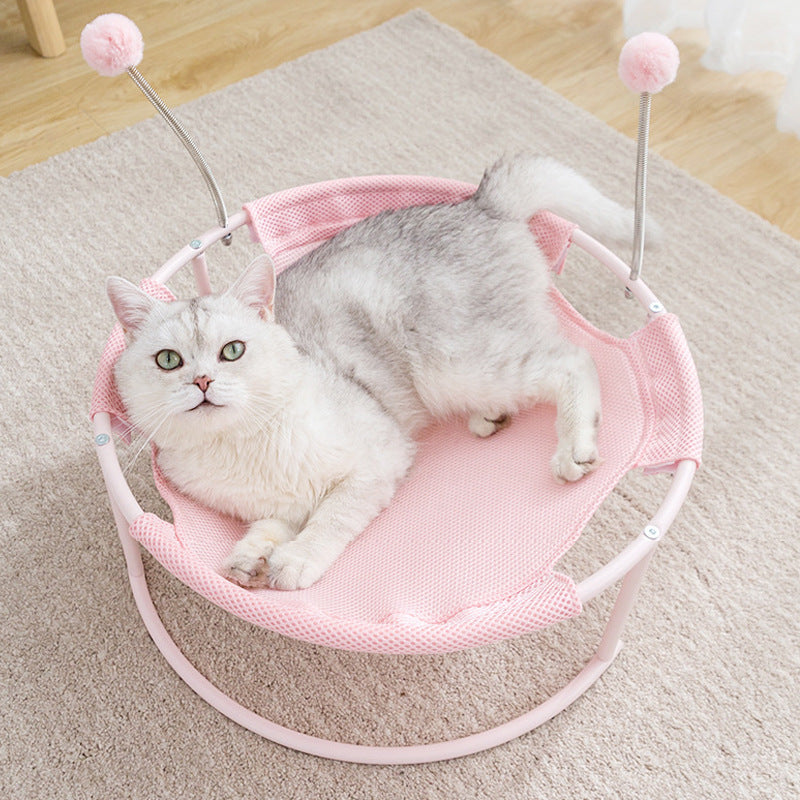 HKM-6870845 Breathable Ice Silk Pet Hammock for All Seasons, Removable and Washable