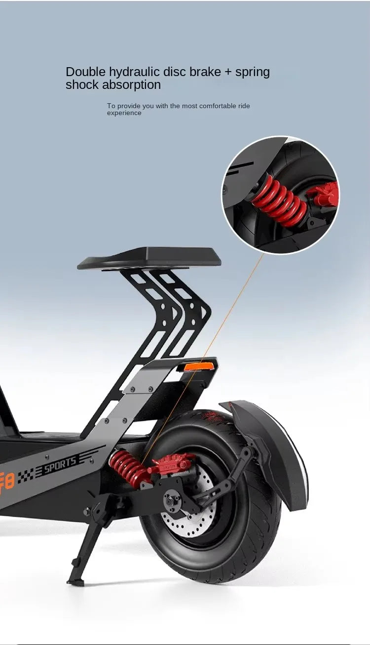 HKM-687123 8000W 72V 50Ah Electric Scooter - 150km Range, 100km/h Max Speed, 16 Inch Off-Road Tires, Foldable, Waterproof