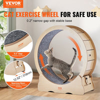 HKM-6871613 Large Cat Exercise Wheel for Indoor Use - Solid Wood Design, Quiet Operation, Supports Cats Up to 13 lbs