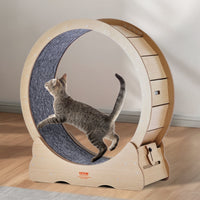 HKM-6871613 Large Cat Exercise Wheel for Indoor Use - Solid Wood Design, Quiet Operation, Supports Cats Up to 13 lbs