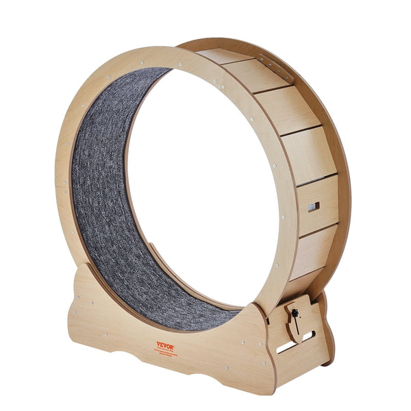 HKM-6871613 Large Cat Exercise Wheel for Indoor Use - Solid Wood Design, Quiet Operation, Supports Cats Up to 13 lbs