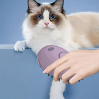 HKM-6872253 3-in-1 Whale-Shaped Cat Steam Brush for Grooming, De-Shedding, and Massage