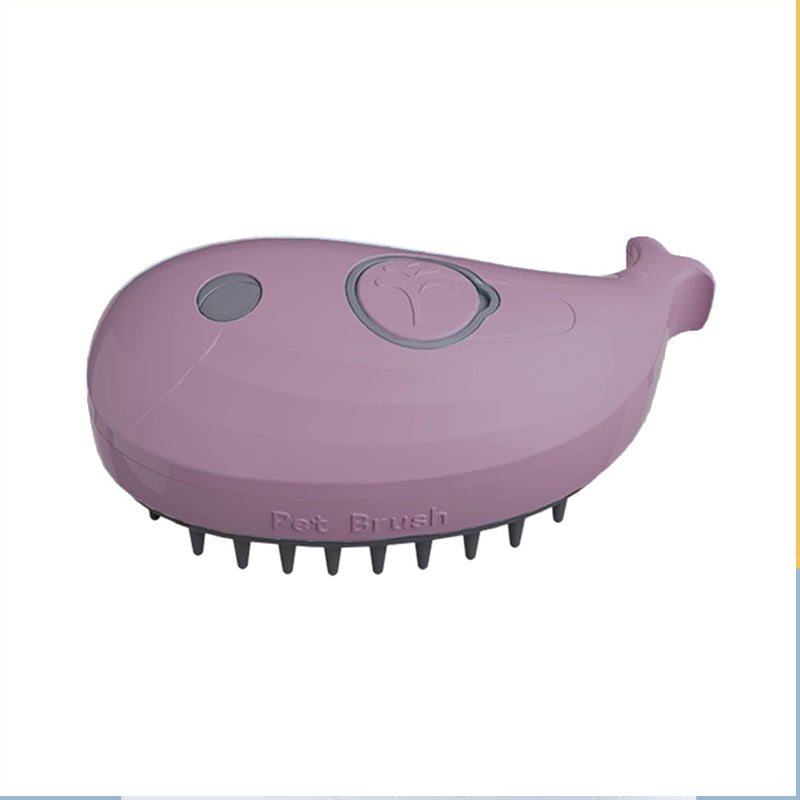 HKM-6872253 3-in-1 Whale-Shaped Cat Steam Brush for Grooming, De-Shedding, and Massage