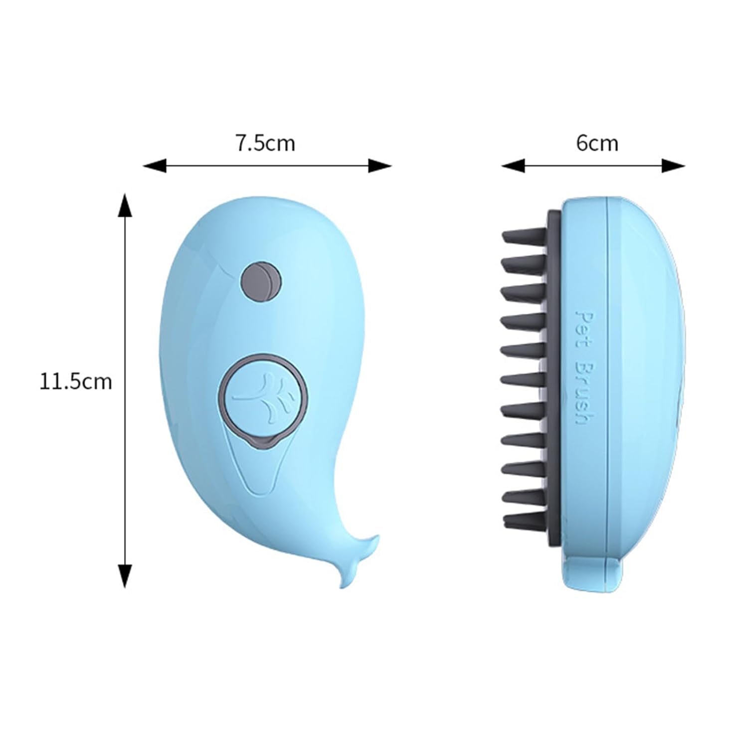HKM-6872253 3-in-1 Whale-Shaped Cat Steam Brush for Grooming, De-Shedding, and Massage