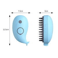 HKM-6872253 3-in-1 Whale-Shaped Cat Steam Brush for Grooming, De-Shedding, and Massage