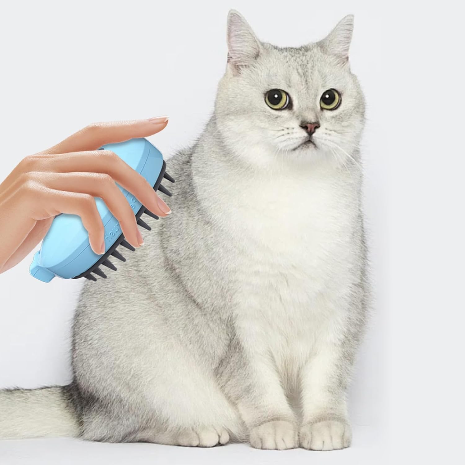 HKM-6872253 3-in-1 Whale-Shaped Cat Steam Brush for Grooming, De-Shedding, and Massage