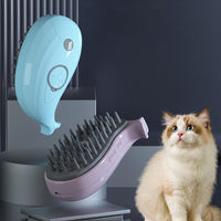 HKM-6872253 3-in-1 Whale-Shaped Cat Steam Brush for Grooming, De-Shedding, and Massage