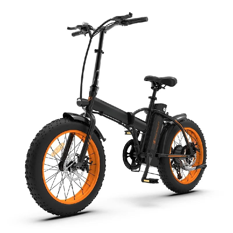 HKM-687251 Fat Tire Folding Electric Bike with Rear Hub Motor, 36V 500W, Removable 13Ah Battery, 7 Speed Gear System