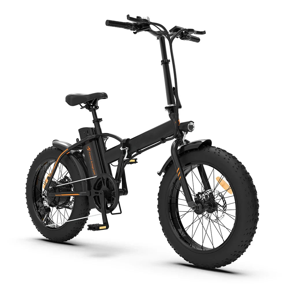 HKM-687251 Fat Tire Folding Electric Bike with Rear Hub Motor, 36V 500W, Removable 13Ah Battery, 7 Speed Gear System