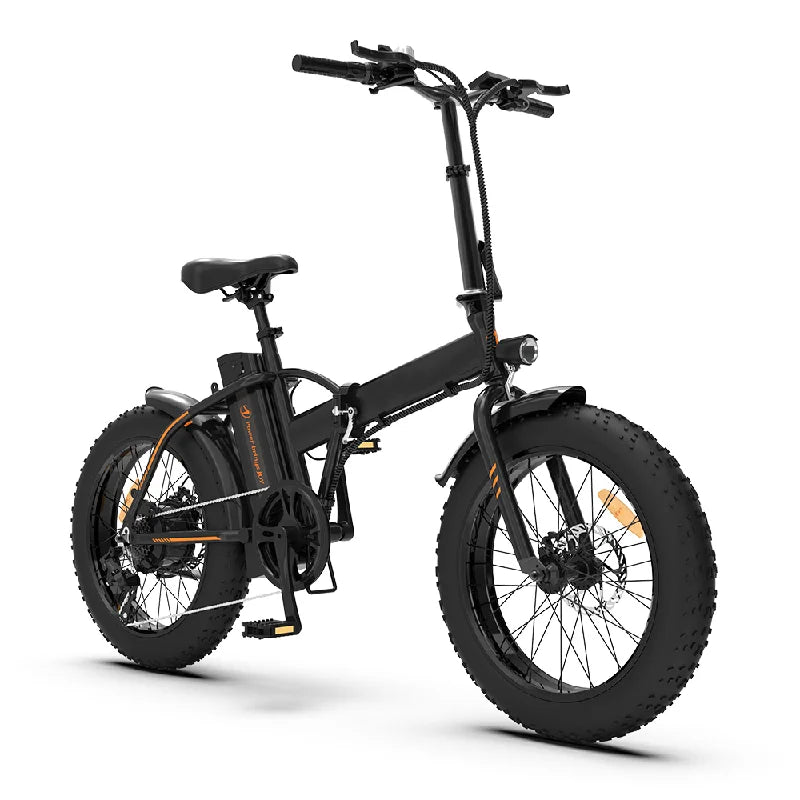HKM-687251 Fat Tire Folding Electric Bike with Rear Hub Motor, 36V 500W, Removable 13Ah Battery, 7 Speed Gear System