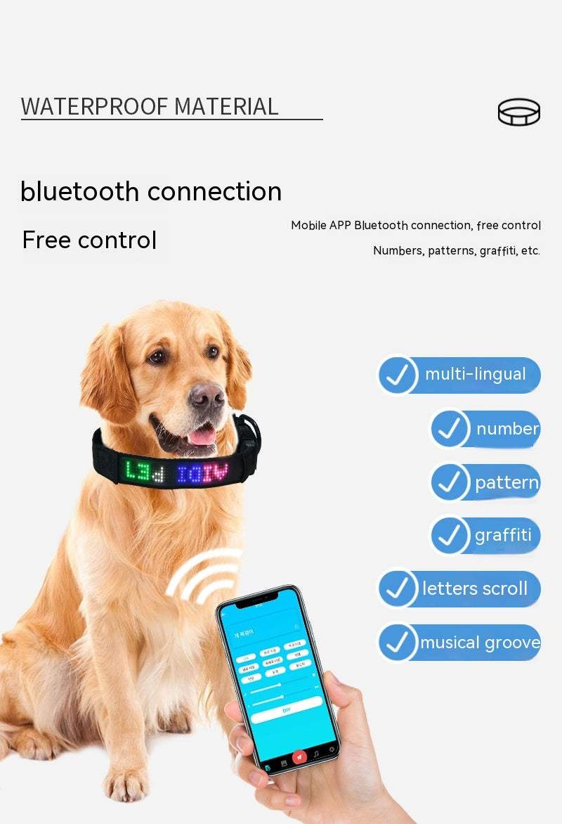 HKM-6872765 Smart LED Dog Harness with Mobile App Control and Customizable Tracking in Multiple Sizes