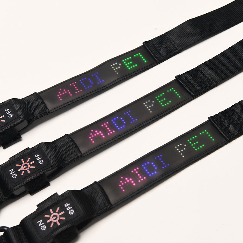 HKM-6872765 Smart LED Dog Harness with Mobile App Control and Customizable Tracking in Multiple Sizes
