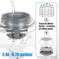 HKM-6874045 Automatic 2.8L Pet Water Dispenser for Cats, Dogs & Rabbits - Gravity Feed Design with Detachable Dish and Spherical Waterer