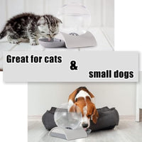 HKM-6874045 Automatic 2.8L Pet Water Dispenser for Cats, Dogs & Rabbits - Gravity Feed Design with Detachable Dish and Spherical Waterer