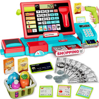 HKM-687443 EPT 52PCS Toy Cash Register with Electronic Sounds for Kids Indoor Pretend Play