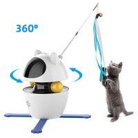 HKM-6874557 Automatic Smart Cat Toy with Spill Ball and Telescopic Rod Set