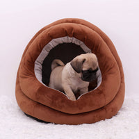 HKM-6874813 Cozy Flannel and Fluff Nest Bed for Small Dogs and Cats - Multiple Sizes Available