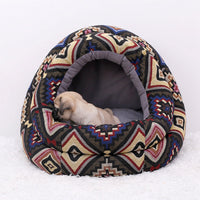 HKM-6874813 Cozy Flannel and Fluff Nest Bed for Small Dogs and Cats - Multiple Sizes Available